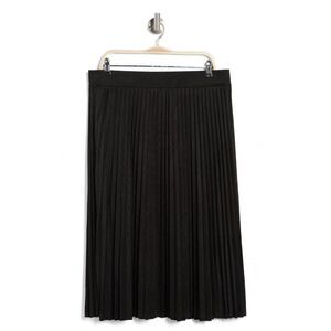 T Tahari Pleated Faux Suede Midi Black Skirt Plus Size 3x NWT